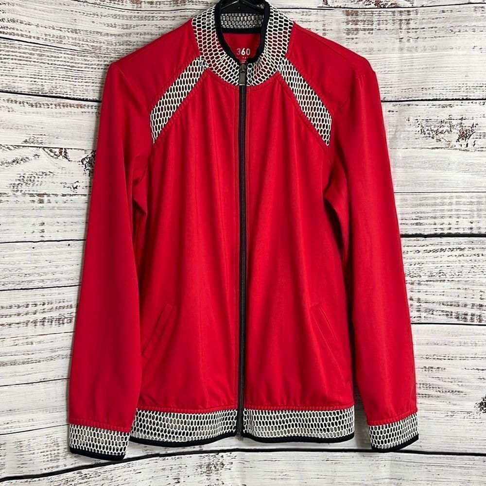 ‎Tail 360 Jacket womens Medium Full zip up Red golf